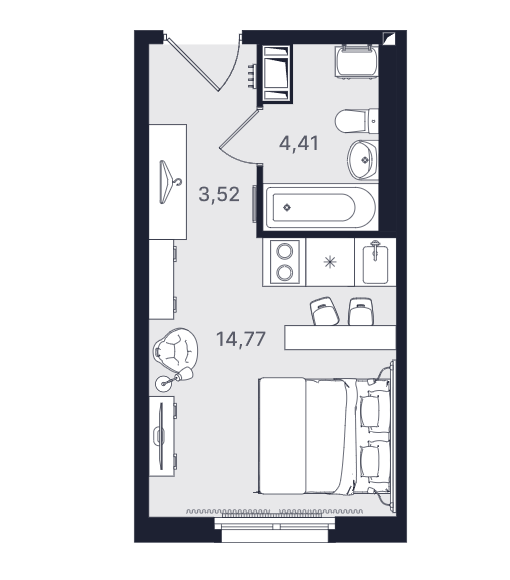 Студия, 22.7 м² — ЖК ЖК «Про.Молодость (Апартаменты Про.Молодость)»