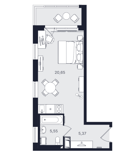 Студия, 31.57 м² — ЖК ЖК «Про.Молодость (Апартаменты Про.Молодость)»
