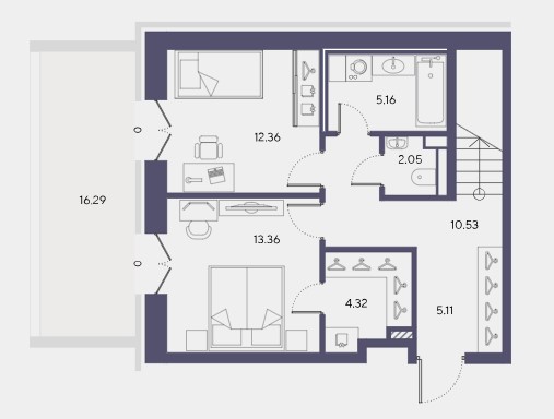 2-комнатная, 101.65 м² — ЖК ЖК Большой 67