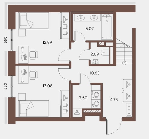 3-комнатная, 150.61 м² — ЖК ЖК Большой 67